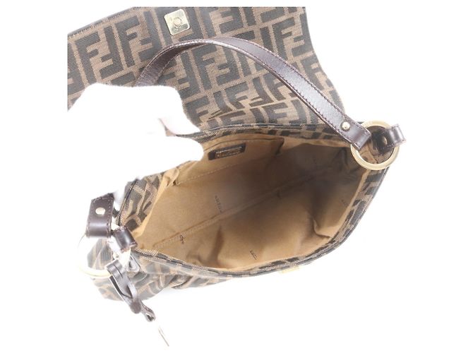 Fendi Zucca 8BR445 Schultertasche aus Leder Braun - Ansicht 7