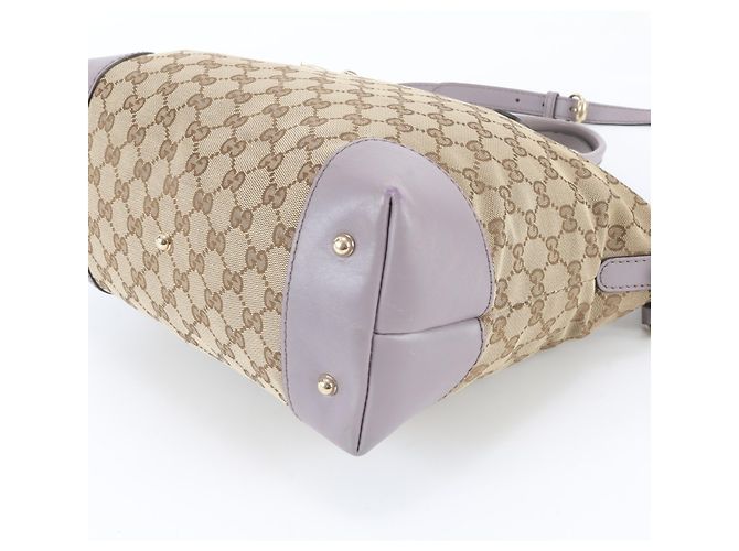 Borsa Gucci GG Canvas Heartbit 269957 Beige Porpora - vista 5