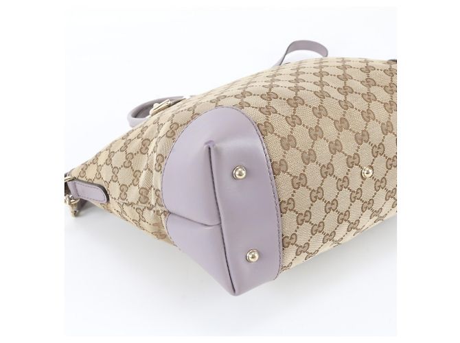 Borsa Gucci GG Canvas Heartbit 269957 Beige Porpora - vista 6