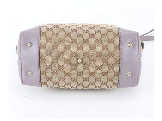 Borsa Gucci GG Canvas Heartbit 269957 Beige Porpora - vista 7