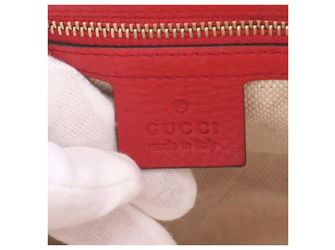 Borsa a tracolla in pelle Gucci Soho Tassel Rosso - vista 10