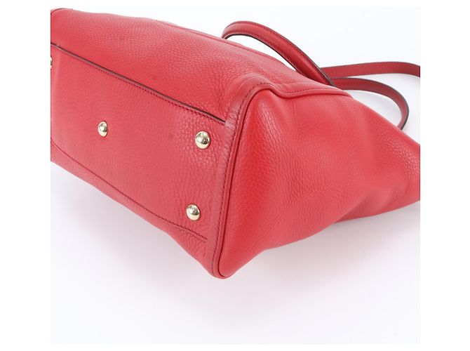 Borsa a tracolla in pelle Gucci Soho Tassel Rosso - vista 5