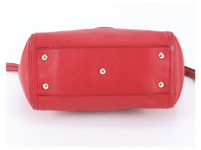 Borsa a tracolla in pelle Gucci Soho Tassel Rosso - vista 7
