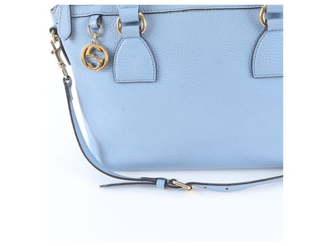 Gucci Interlocking G Leder 2-Way Schultertasche Blau - Ansicht 2