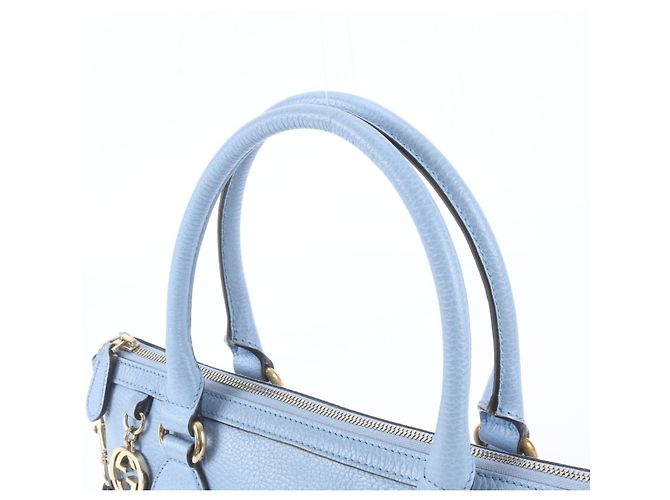 Gucci Interlocking G Leder 2-Way Schultertasche Blau - Ansicht 3