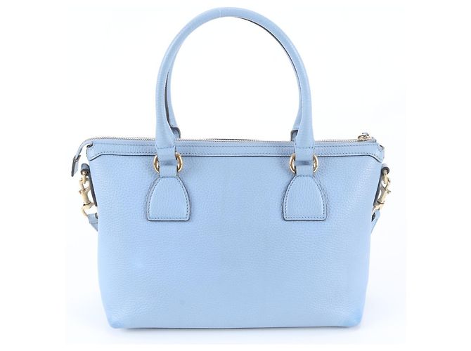 Gucci Interlocking G Leder 2-Way Schultertasche Blau - Ansicht 4