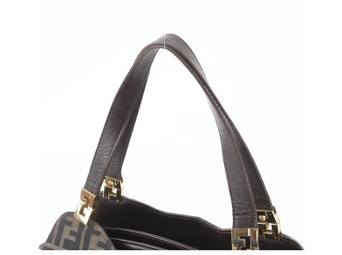 Fendi Zucca Leder-Tote-Bag Braun - Ansicht 2