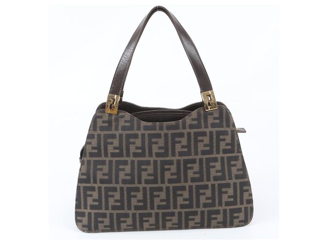 Fendi Zucca Leder-Tote-Bag Braun - Ansicht 3