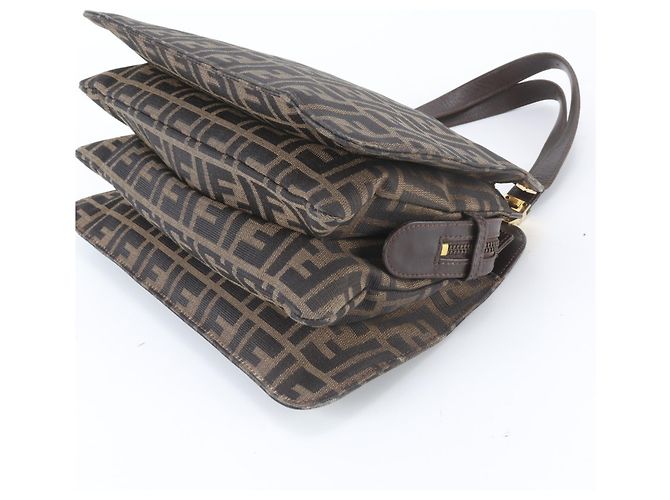 Fendi Zucca Leder-Tote-Bag Braun - Ansicht 4
