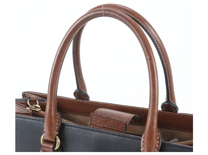 Gucci Leder-Tote-Bag Braun Schwarz - Ansicht 2