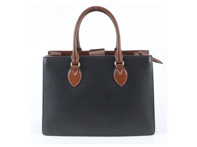 Gucci Leder-Tote-Bag Braun Schwarz - Ansicht 3