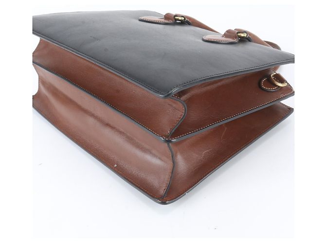 Gucci Leder-Tote-Bag Braun Schwarz - Ansicht 4