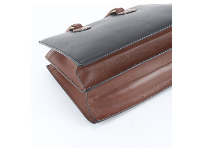 Gucci Leder-Tote-Bag Braun Schwarz - Ansicht 5
