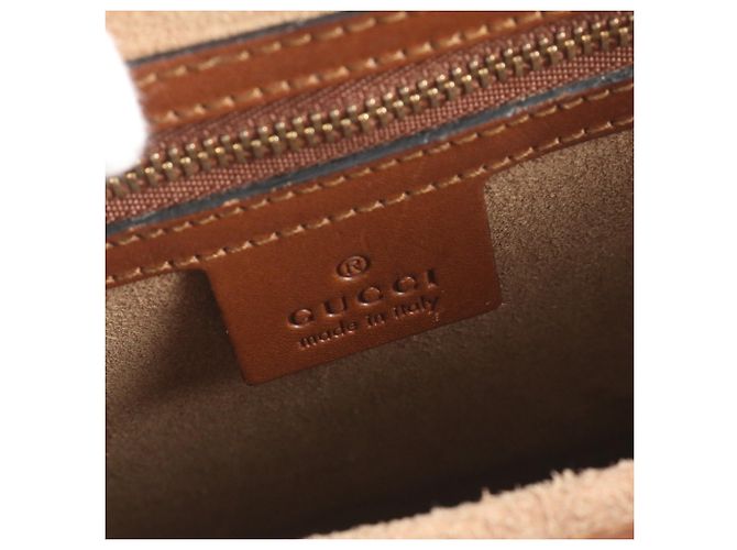 Gucci Leder-Tote-Bag Braun Schwarz - Ansicht 8