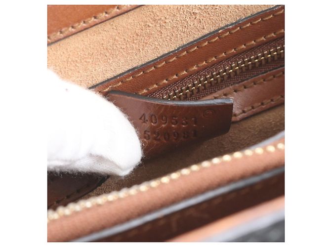 Gucci Leder-Tote-Bag Braun Schwarz - Ansicht 9