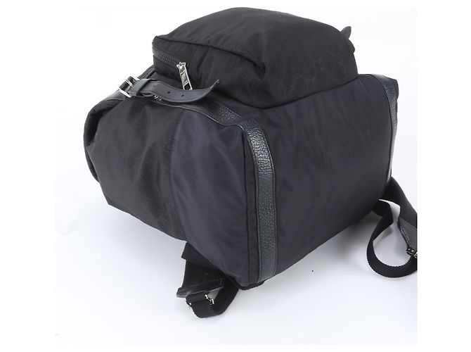 Zaino Gucci GG in nylon e pelle Nero - vista 5