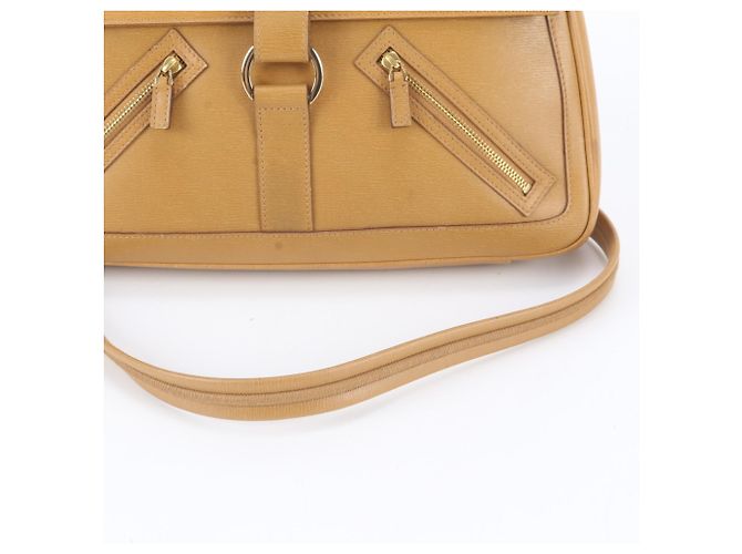 Borsa a tracolla Gucci in pelle marrone con catena - vista 2