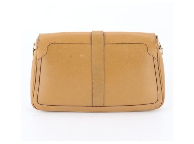 Borsa a tracolla Gucci in pelle marrone con catena - vista 3