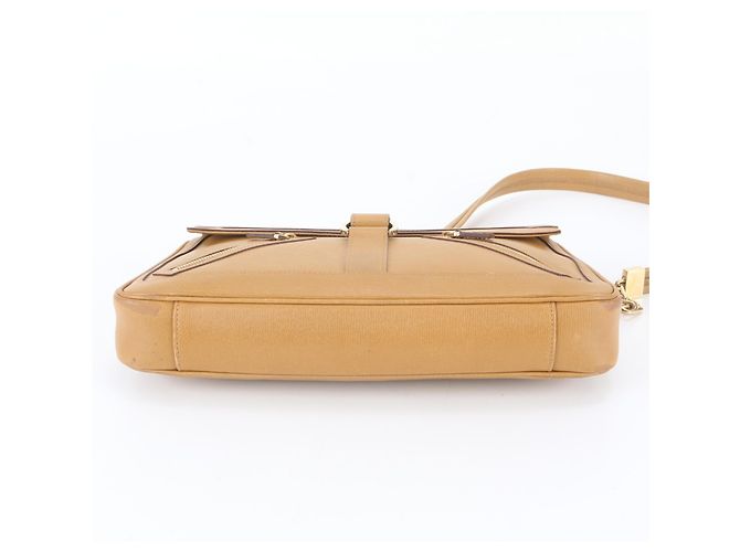 Borsa a tracolla Gucci in pelle marrone con catena - vista 6