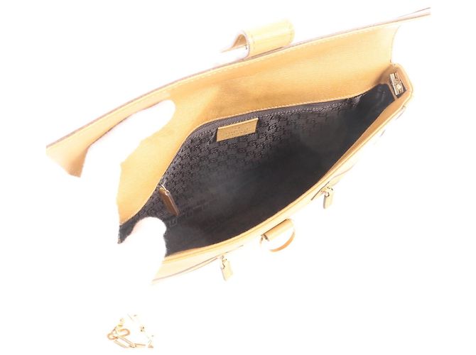 Borsa a tracolla Gucci in pelle marrone con catena - vista 7