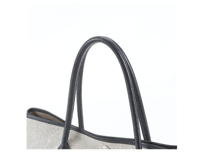 Hermès Hermes Garden Party PM Leder Tote Bag Schwarz Beige - Ansicht 2