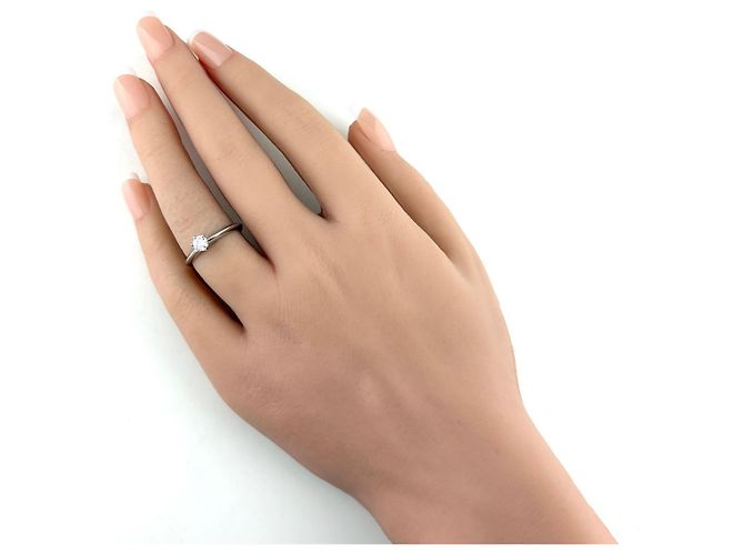 Autre Marque Tiffany & Co. Diamant-Solitärring aus Platin - Ansicht 6