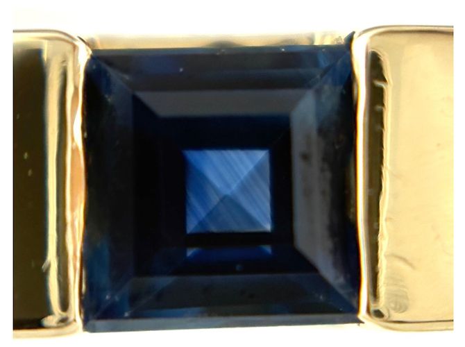 Autre Marque Anello a fascia Tiffany & Co. in oro giallo e zaffiro - vista 2