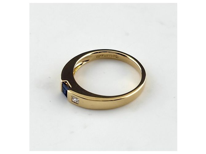 Autre Marque Anello a fascia Tiffany & Co. in oro giallo e zaffiro - vista 3
