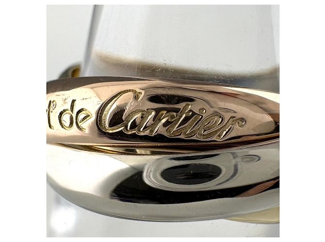 Anello Cartier Trinity in oro 18K rosa bianco e giallo - vista 3