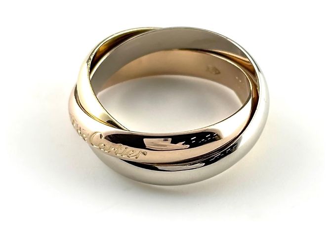 Anello Cartier Trinity in oro 18K rosa bianco e giallo - vista 4