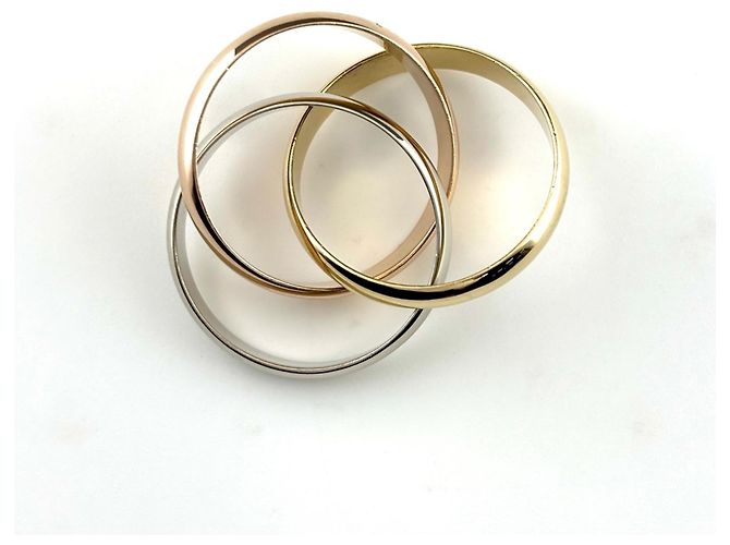 Anello Cartier Trinity in oro 18K rosa bianco e giallo - vista 5