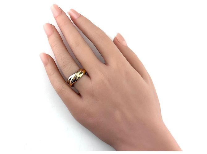 Anello Cartier Trinity in oro 18K rosa bianco e giallo - vista 6