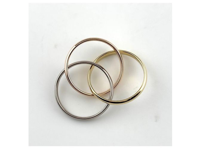 Anello Cartier Trinity in oro bianco rosa e giallo - vista 4