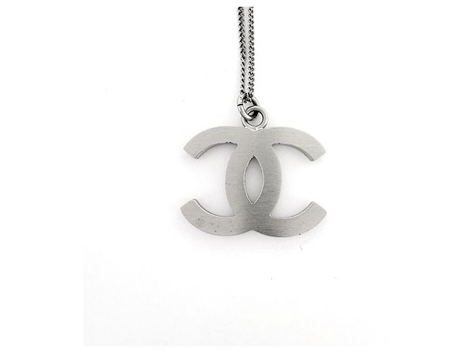 Collana Chanel Argento con logo Coco Mark - vista 2