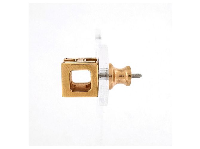 Hermès Hermes Cage d'H H-Cube Ohrstecker Schwarz Golden - Ansicht 2