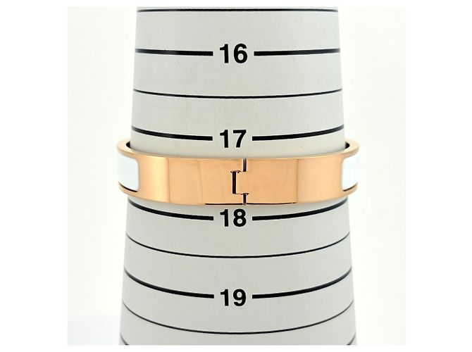 Hermès Pulsera Rígida de Esmalte Hermes HERMES Clic H Blanco Dorado - vista 4