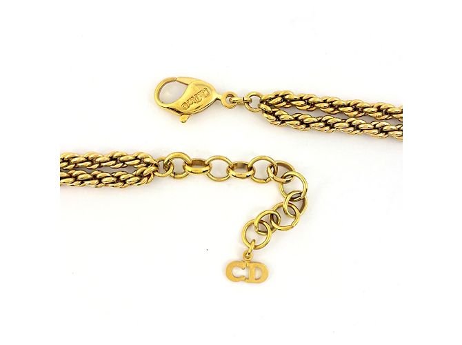 Collana a doppio filo placcata oro Christian Dior D'oro - vista 3