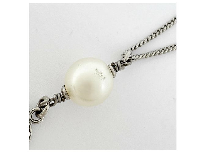 Collar Chanel de strass plateado Plata - vista 4