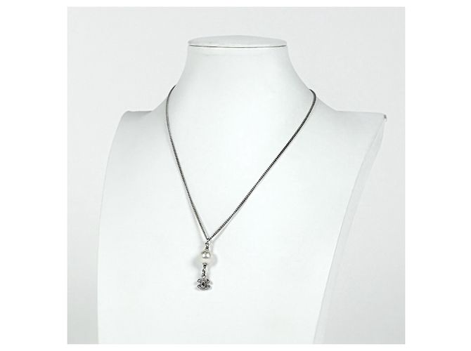 Collar Chanel de strass plateado Plata - vista 6