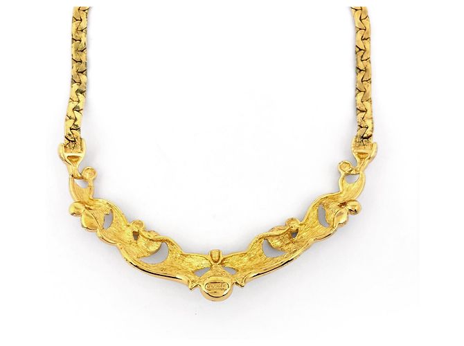 Collana girocollo Christian Dior placcata oro con strass D'oro - vista 2