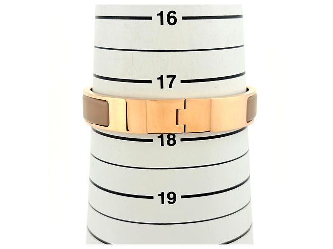 Hermès Bracciale Smaltato Hermes HERMES Clic H Marrone D'oro - vista 4