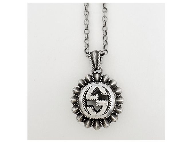 Gucci Interlocking G Flower Halskette Silber - Ansicht 2