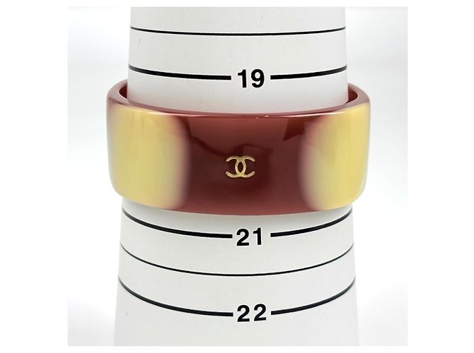 Bangles Chanel in plastica marrone - vista 5