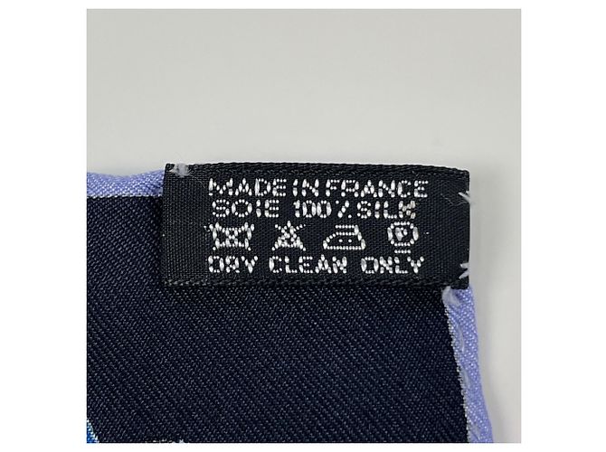Hermès Foulard Hermes Petit Carré MEDITERRANEE Nero Blu - vista 2