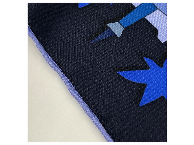 Hermès Foulard Hermes Petit Carré MEDITERRANEE Nero Blu - vista 3