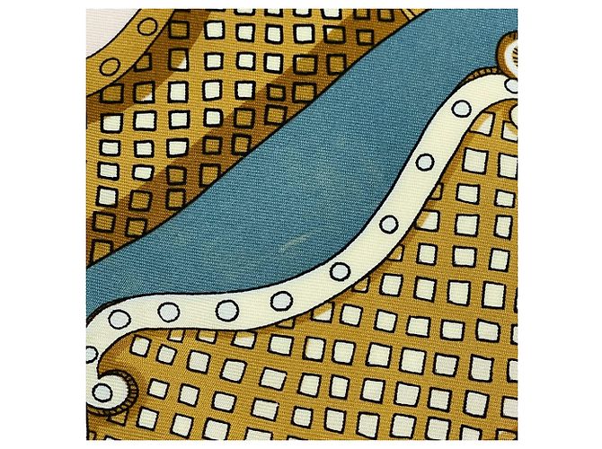 Hermès Foulard Hermes Carre 90 Tournez Manege Multicolore Beige - vista 4