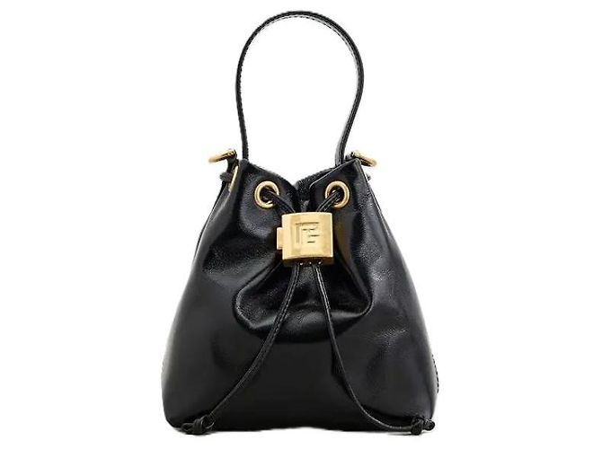 Balmain Mini borsa bucket Pulse in pelle liscia Nero - vista 3