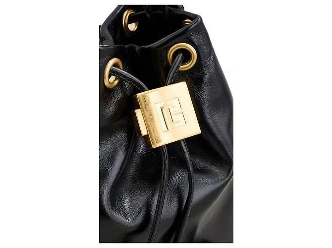 Balmain Mini borsa bucket Pulse in pelle liscia Nero - vista 5