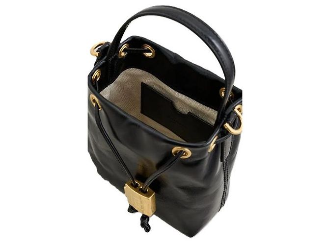 Balmain Mini borsa bucket Pulse in pelle liscia Nero - vista 6