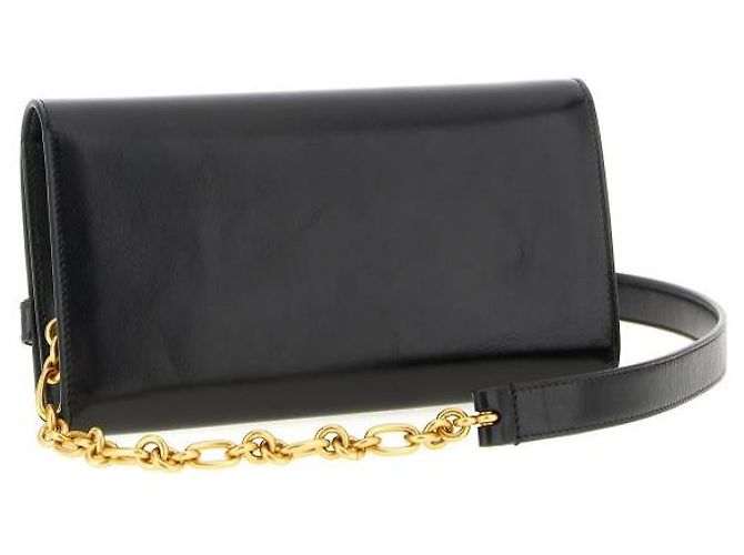 Balmain Carteira com corrente em couro de bezerro Preto - vista 4